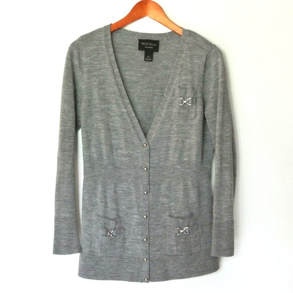 White House Black Market Wool Boyfriend Cardigan L - Picture 10 of 14